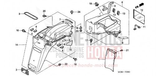 GARDE-BOUE ARRIERE XL650V5 de 2005